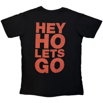 T-shirt RAMONES Hey Ho Red Block Text