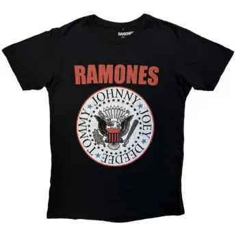 T-shirt RAMONES Hey Ho Red Block Text
