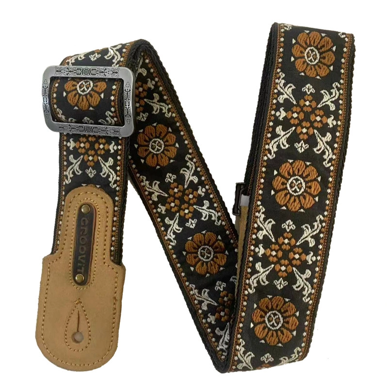 GROOVIT Sangle Jacquard Fleurs D’Ébène GROOVIT Sangle Jacquard Fleurs D’Ébène