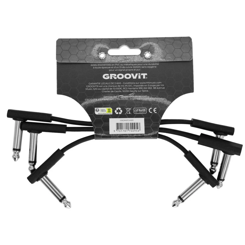 GROOVIT Pack 3 Cables Patch Plat 10 CM back GROOVIT Pack 3 Cables Patch Plat 10 CM