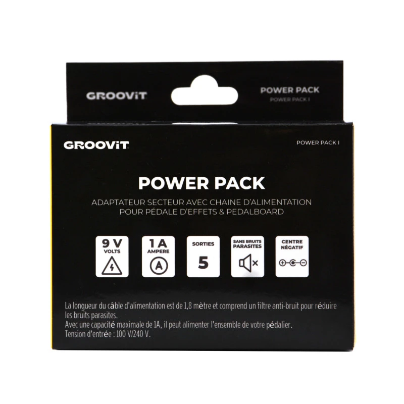 GROOVIT Power Pack 9V 1A 5 Sorties GROOVIT Power Pack 9V 1A 5 Sorties