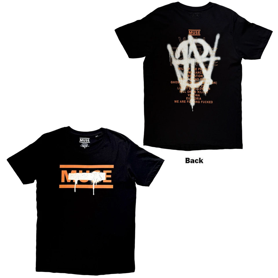 T-shirt MUSE Grafitti Tracklist f&b T-shirt MUSE Grafitti Tracklist